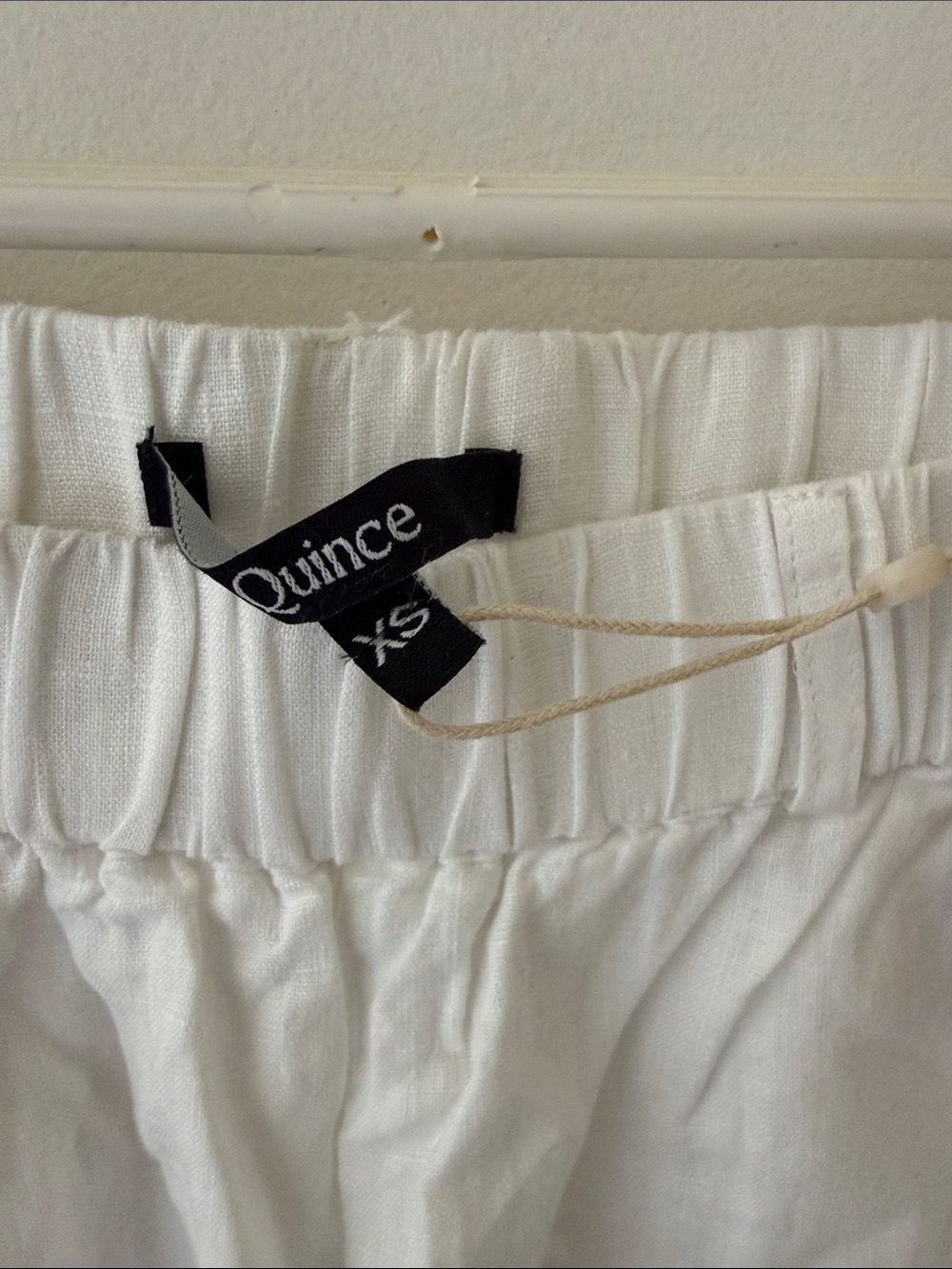 Quince White Elastic Waist Linen Pants - Picture 3 of 5